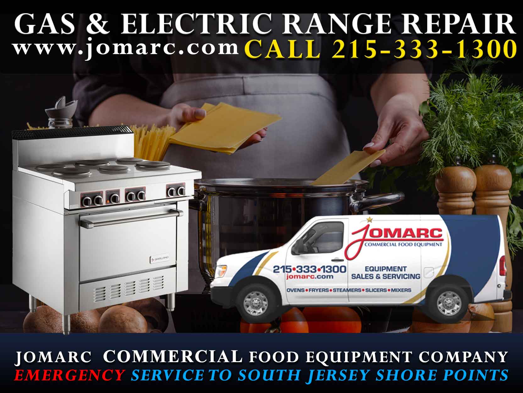 Fryer Repair New Jersey Cherry Hill Atlantic City Cape May Jomarc Commercial Food Equipment Repair all makes and models of Electric Fryers Countertop Gas Fryers & Commercial Deep Gas Floor Electric Floor Split Pot Electric Deep Electric Fryers with Filters, Split Pot Gas Deep Fryers